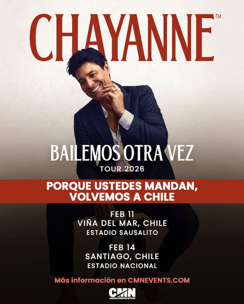 Afiche de los primeros conciertos del artista en Chile 2026.