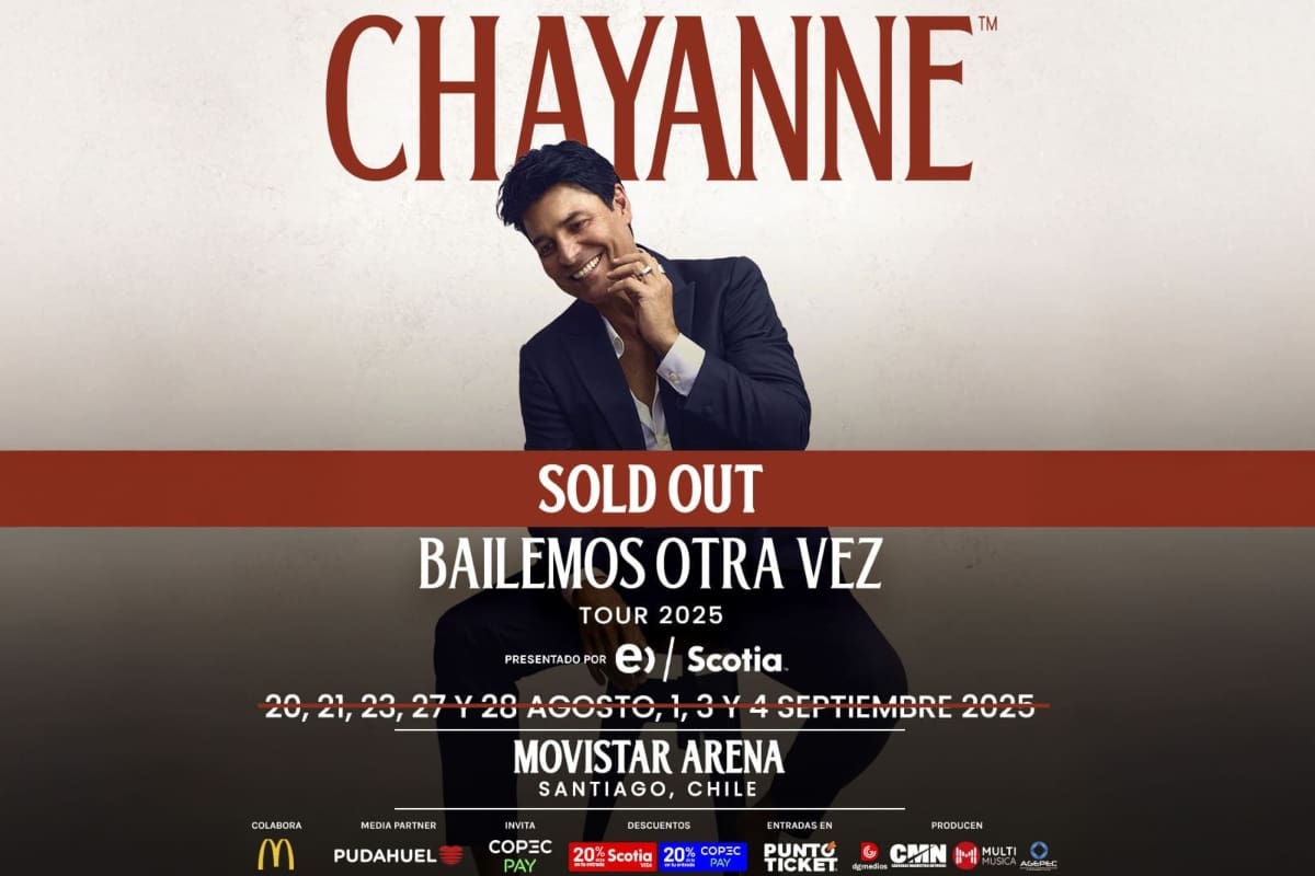 El cantante se topará con ocho Movistar Arena totalmente llenos.