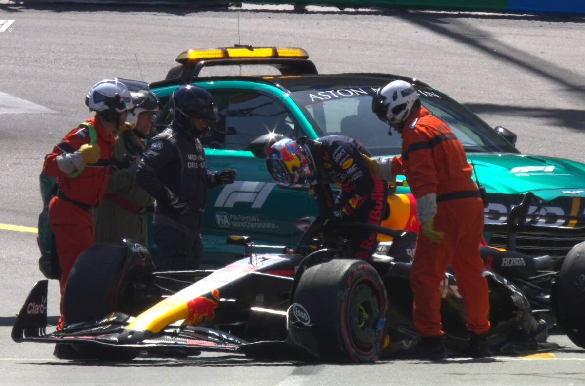 Checo Pérez sufrió duro accidente en la clasificación y partirá último en el GP de Mónaco