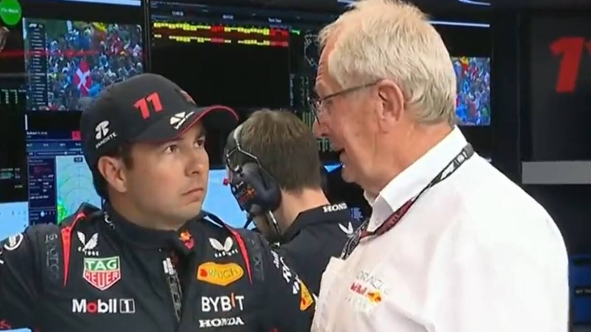 El gesto de Helmut Marko al ver a Checo Pérez tras su accidente en el Gran Premio de Hungría