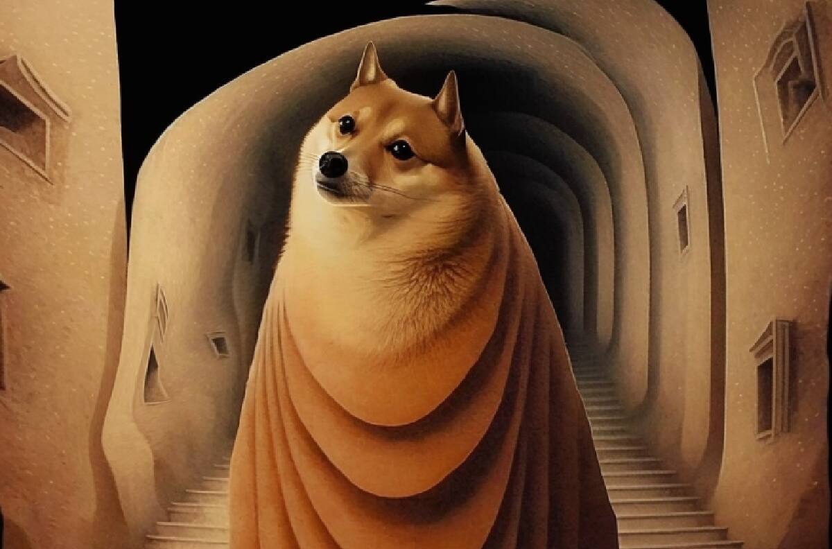 Inteligencia Artificial recrea pinturas de Remedios Varo, pero con Cheems como el protagonista