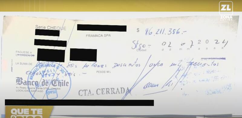 Cheque protestado de Francisco Kamisnki.