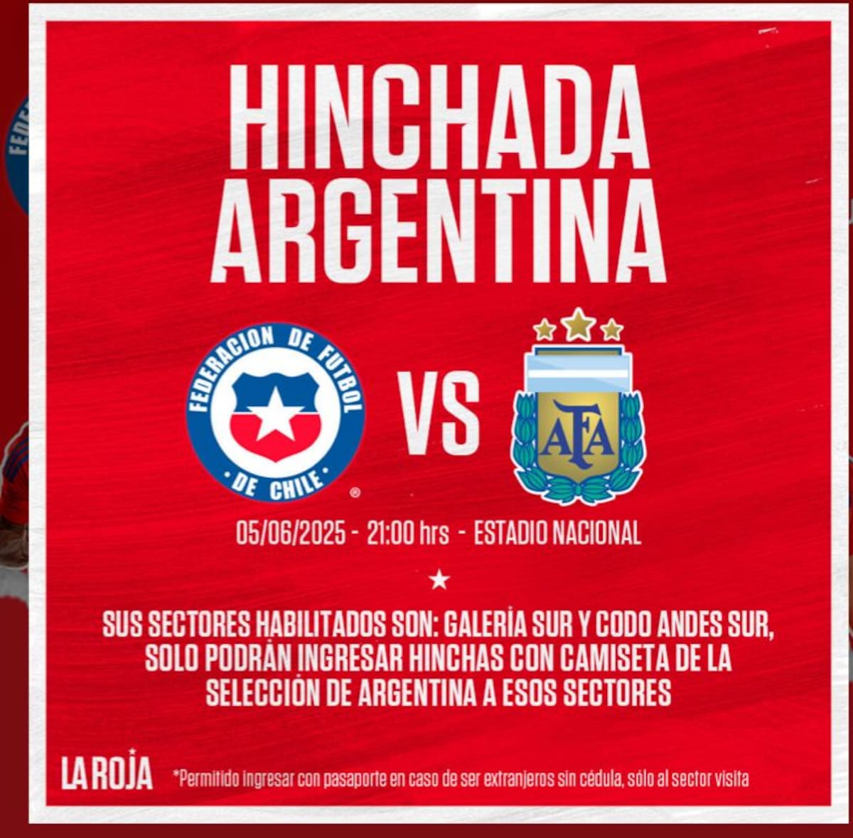 ANFP sobre la presencia de hinchas argentinos.