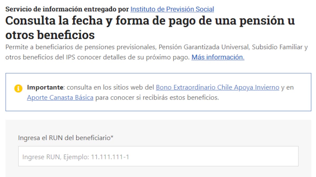 Consulta por la forma y fecha de pago del SUF. Créditos: Chile Atiende.