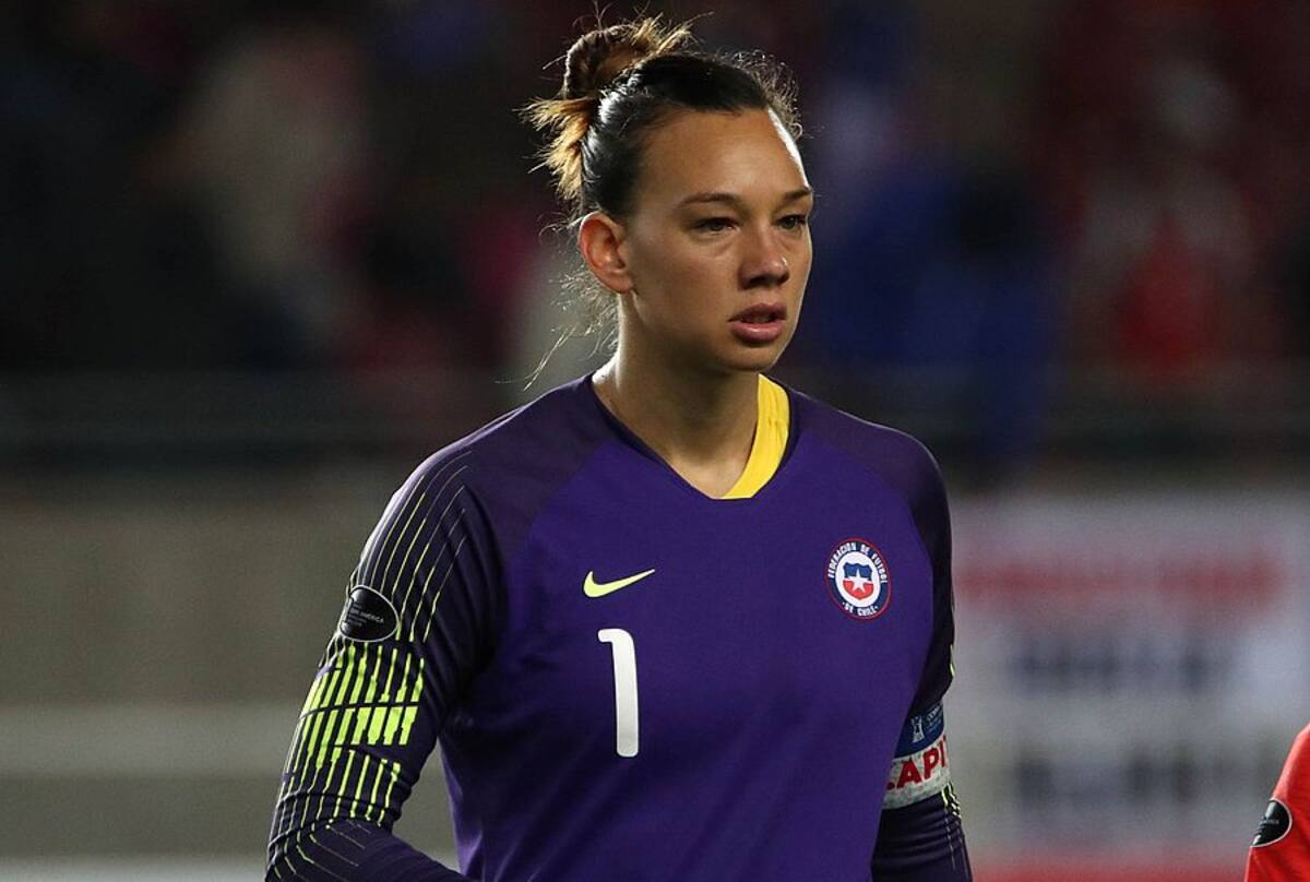 Futbol, Chile vs Colombia.
Fase Final, Copa America Femenina 2018.
La jugadora de Chile Christiane Endler, durante el partido de la segunda fecha fase final Copa America Femenina estadio La Portada.
La Serena, Chile.
19/04/2018
Hernan Contreras/Photosport