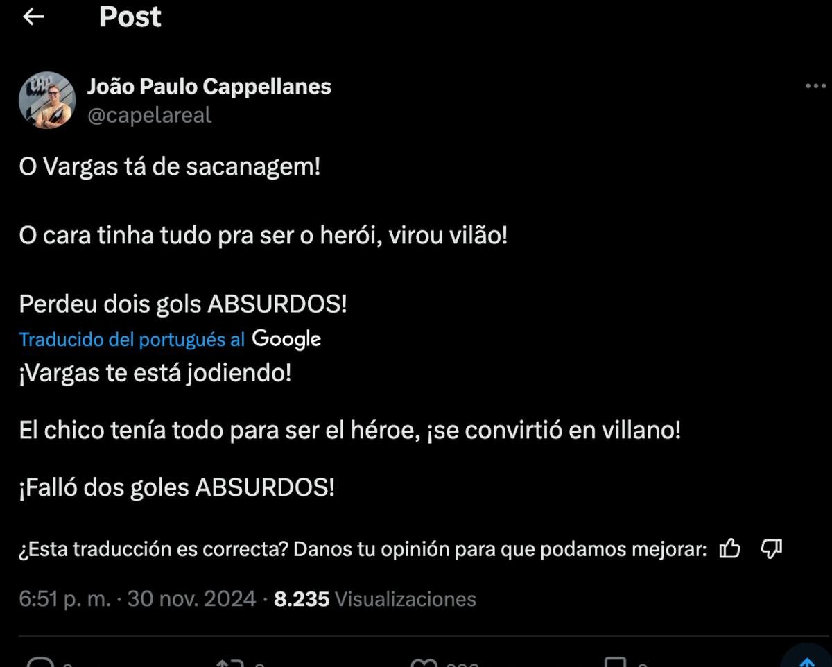 Eduardo Vargas fue criticado por los hinchas del Atlético Mineiro.