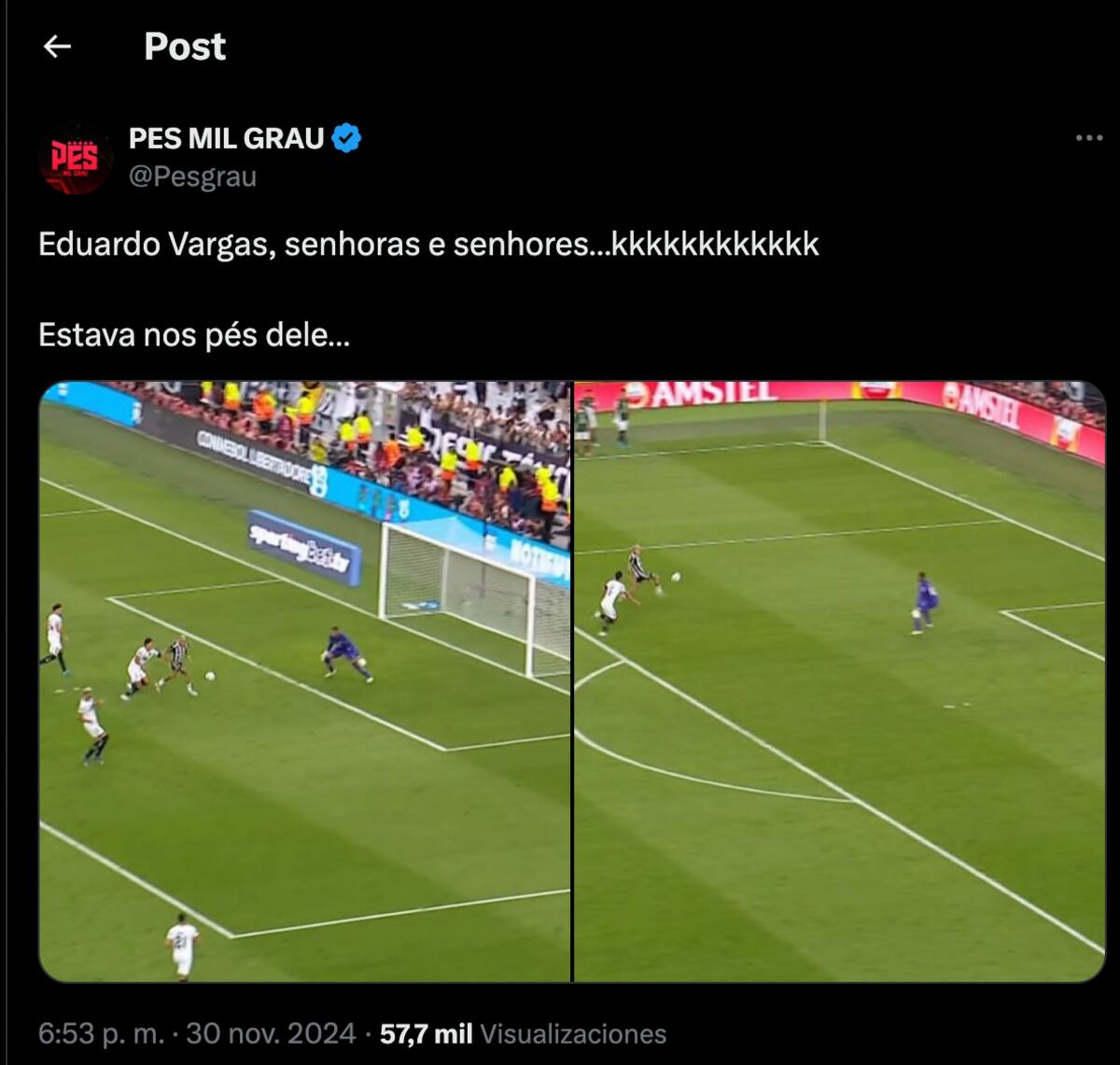 Eduardo Vargas fue criticado por los hinchas del Atlético Mineiro.