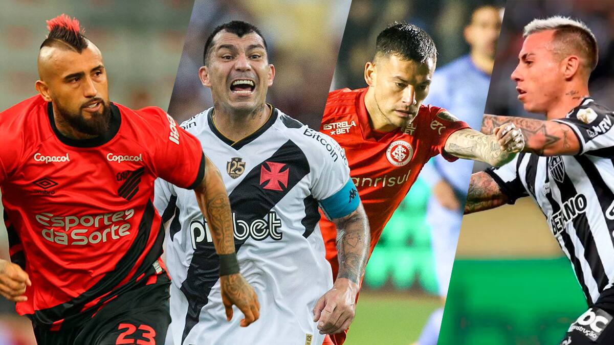 Arturo Vidal, Charles Aránguiz, Gary Medel y Eduardo Vargas encabezan singular ranking en el Brasileirao
