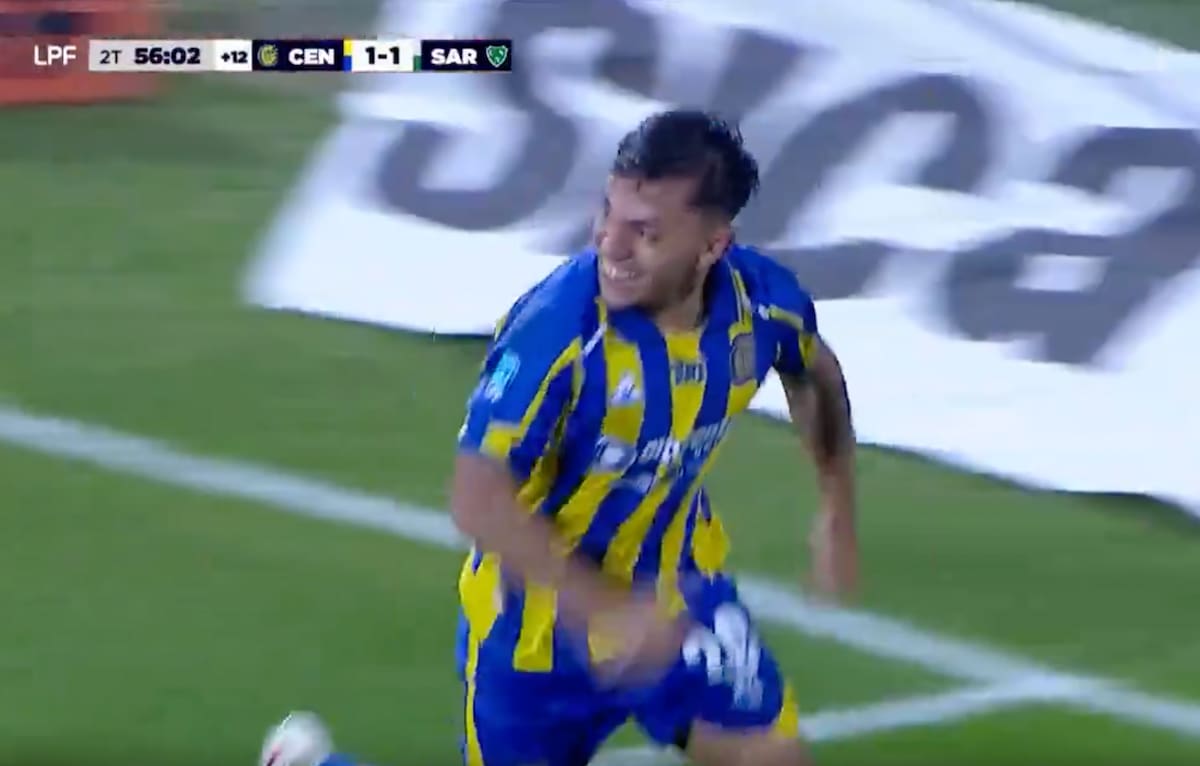 Vicente Pizarro le dio el triunfo a Rosario Central. Foto: Captura ESPN.