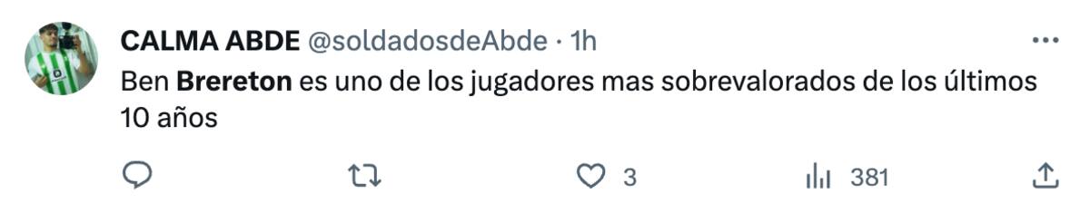 Críticas a Ben Brereton.