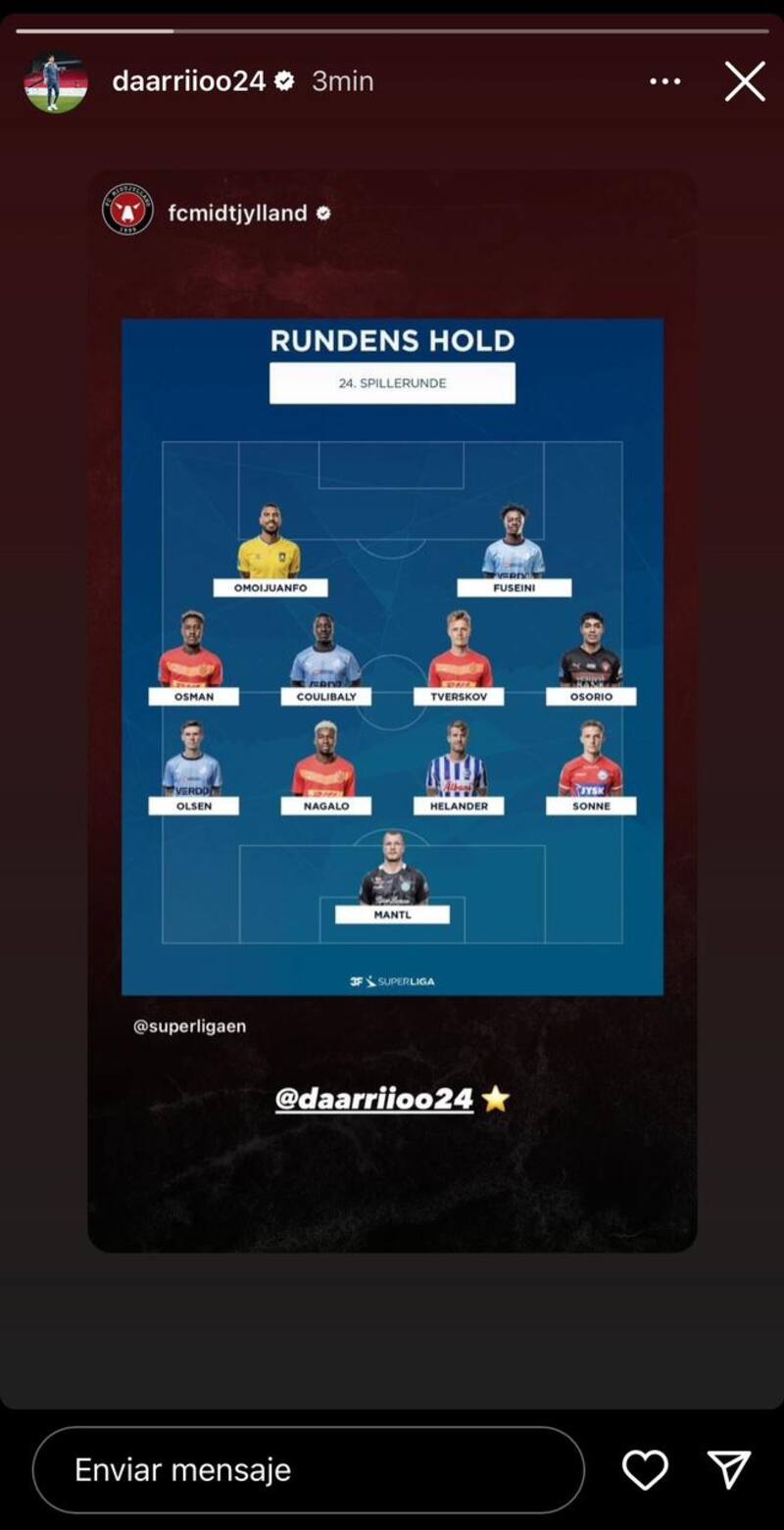 Darío Osorio fue incluido en el equipo ideal.