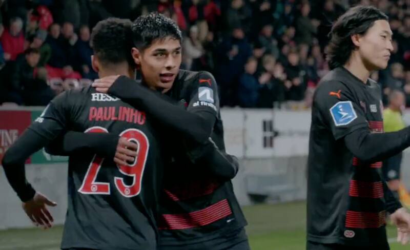 Darío Osorio tras convertir su segundo gol en Dinamarca.