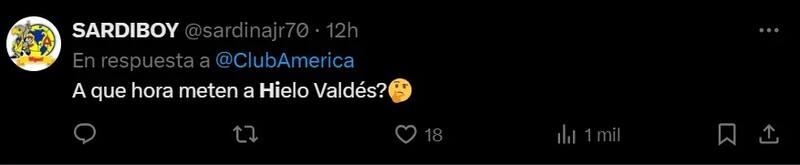 Hinchas del América bautizaron a Diego Valdés como Hielo.