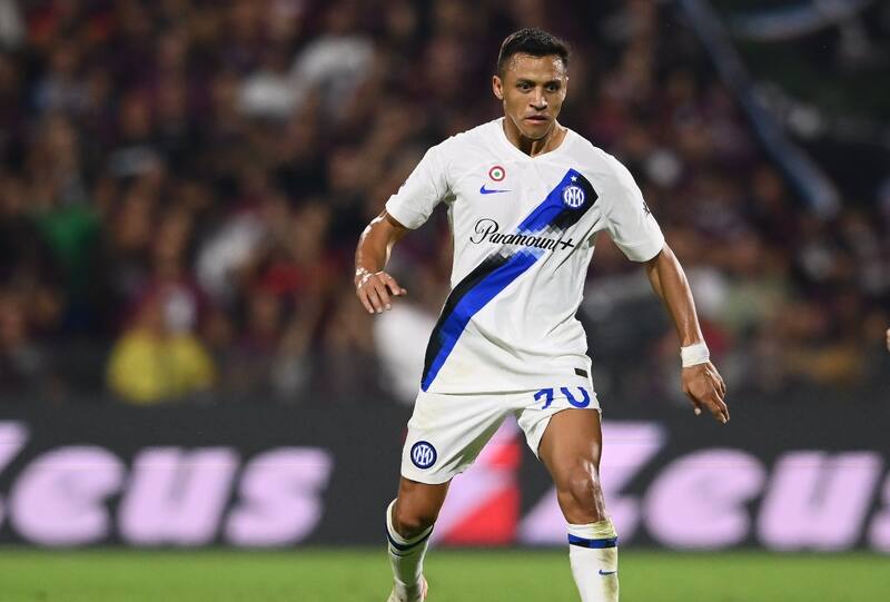 Alexis Sánchez en el partido del Inter de Milán contra Salernitana. Foto@InterES.