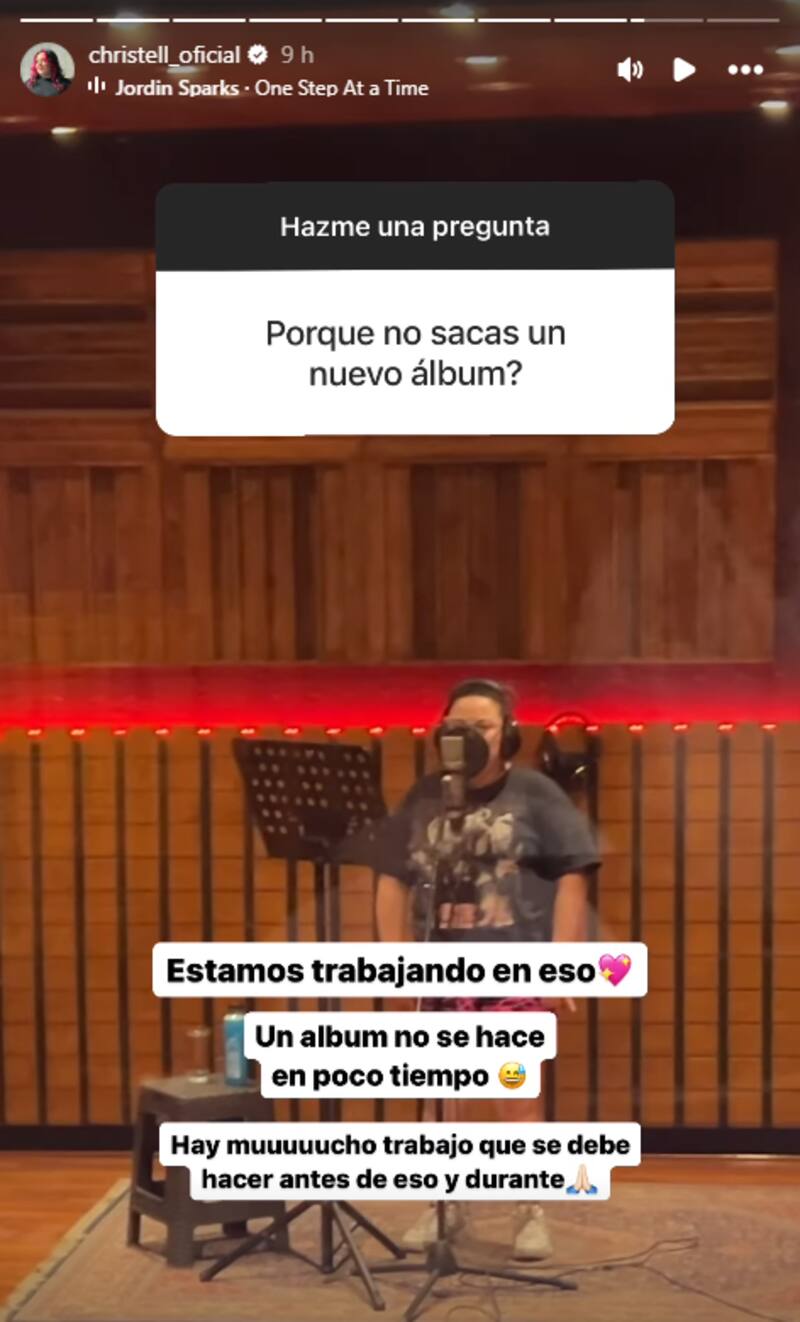 Christell Rodriguez confirma estar trabajando en un próximo álbum.