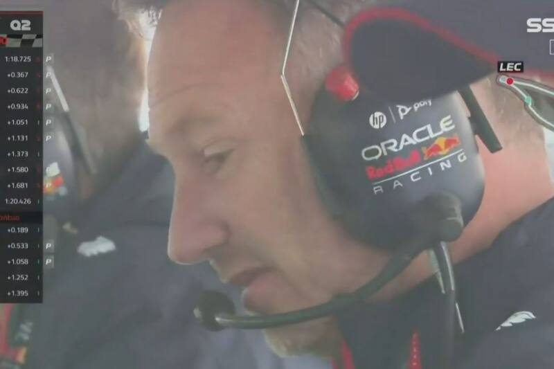 Christian Horner se molestó por el lugar en que quedó Checo Pérez. (Captura de video)