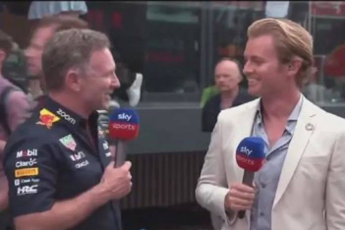 Christian Horner defendió a Checo Pérez de las críticas de Nico Rosberg. (Captura de video)