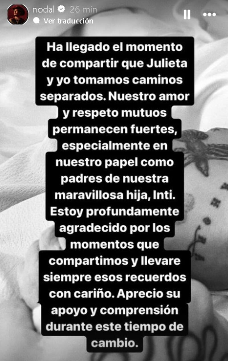 Christian Nodal pidió respeto a sus fans en este momento. Créditos: Instagram
