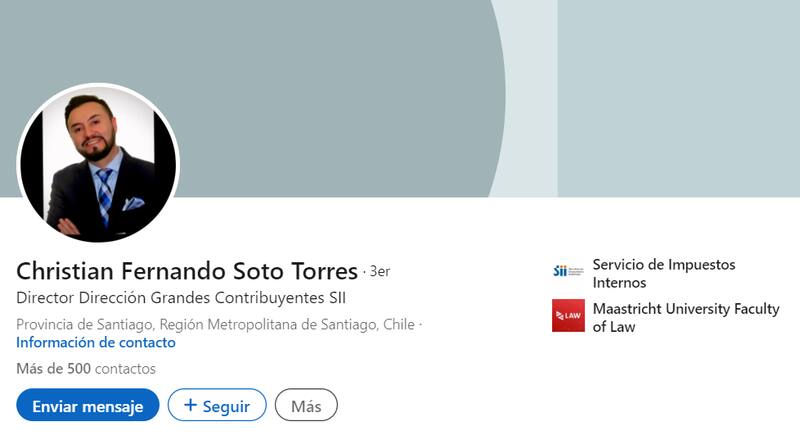 Perfil de LinkedIn de Christián Soto.