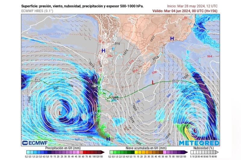 Ciclón en Chile. Descubre qué regiones se verán afectadas y desde cuándo. (Foto: Meteored)