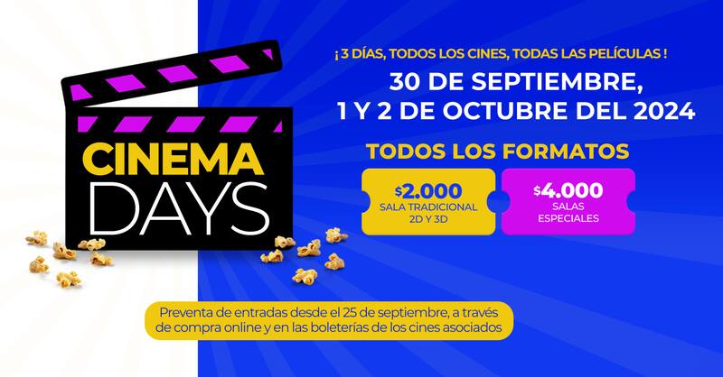 Los precios para el ¡Cinema Days 2024!