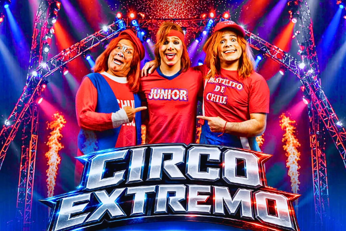 El show de circo que reúne a Tachuela Chico, Pastelito y Junior para estas vacaciones de invierno en Santiago. Foto: Punto Ticket.