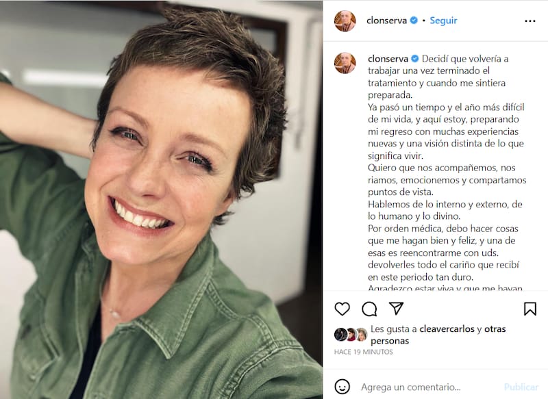 Claudia Conserva anunció su regreso a la televisión.