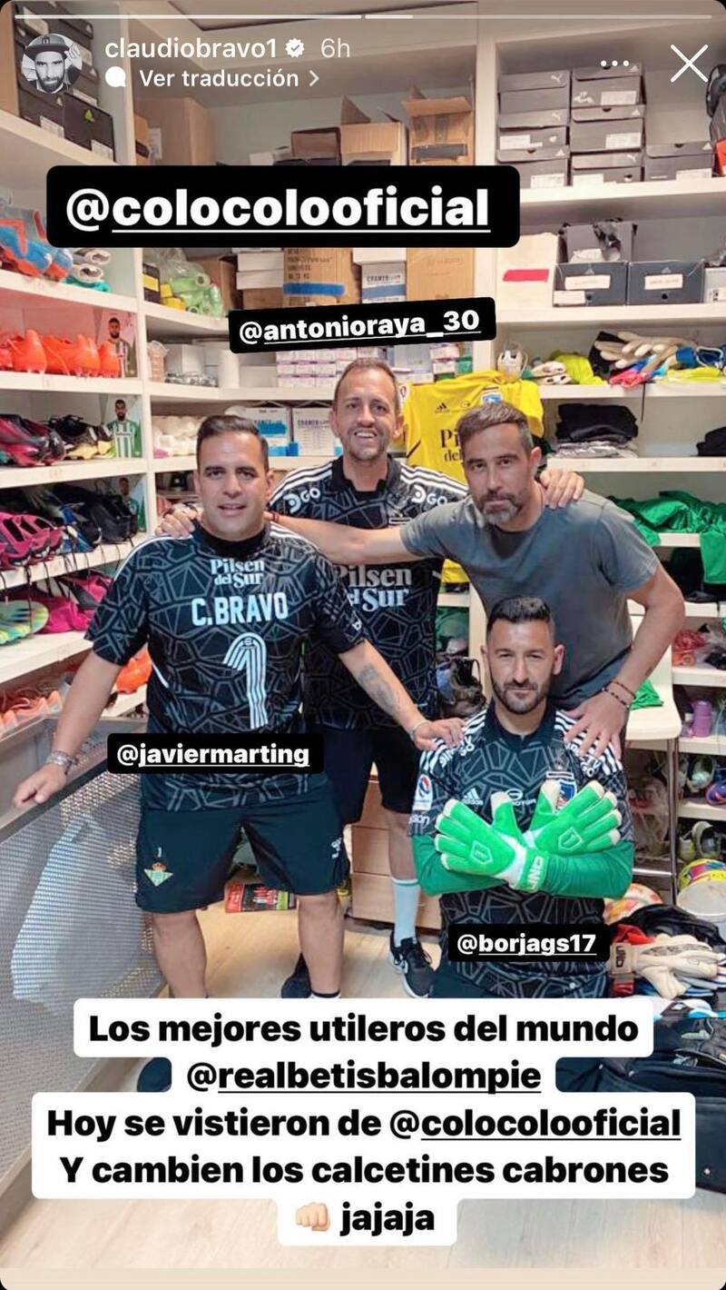 Captura a la historia de Instagram de Claudio Bravo.