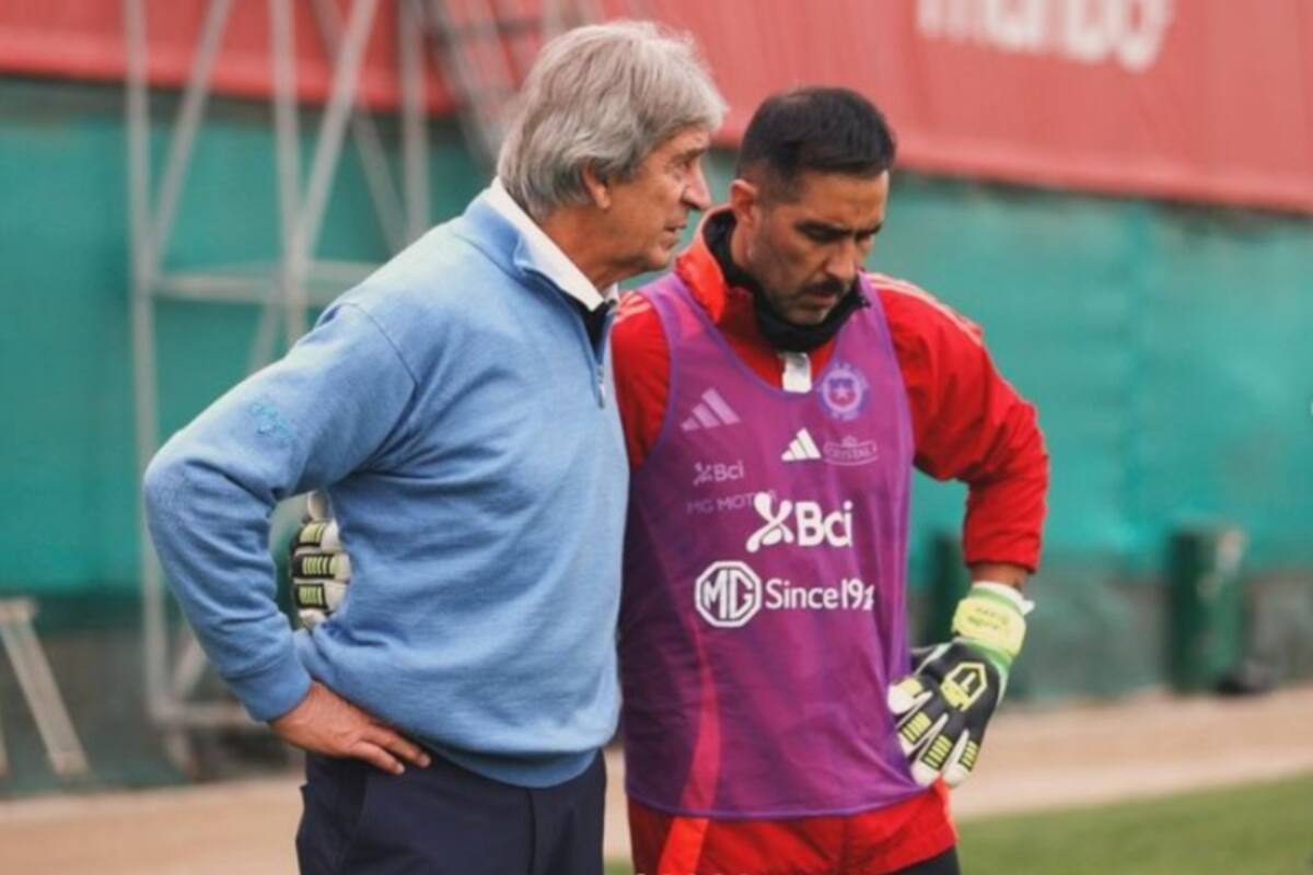 El exportrero junto al último entrenador de su carrera, Manuel Pellegrini.