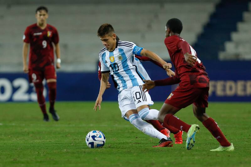 Claudio Echeverri: tres goles y tres asistencias en el Sudamericano Sub 17 de Ecuador 2023. Foto: Prensa Conmebol.