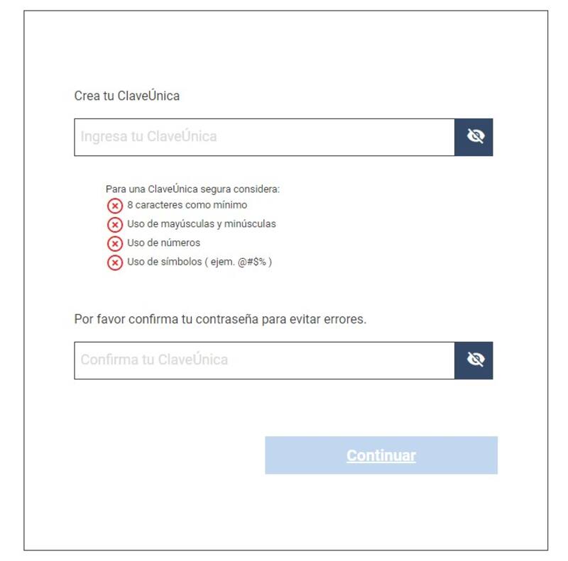 Tu nueva contraseña deberá seguir una serie de especificaciones.