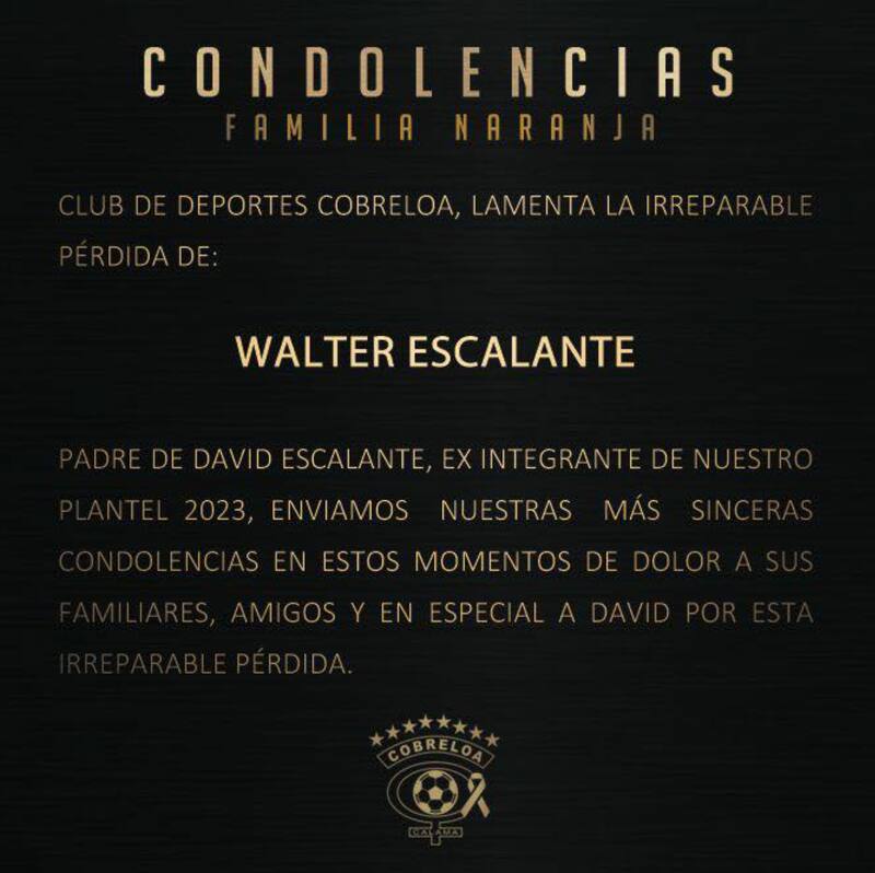 Le mandó un afectuoso saludo a David Escalante.