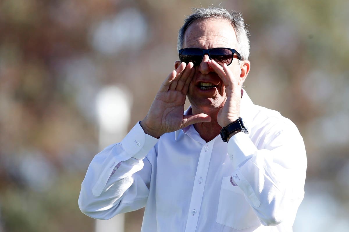 Fútbol, Cobresal v Santa Fe.
Copa Libertadores 2016.
El entrenador de Santa Fe, Gerardo Pelusso, da instrucciones a sus jugadores durante el partido del grupo 8 de la Copa Libertadores de América contra Cobresal disputado en el estadio El Cobre de El Salvador, Chile.
09/03/2016
Andrés Piña/Photosport********
Football, Cobresal v Santa Fe.
Copa Libertadores Championship 2016.
Santa Fe's manager, Gerardo Pelusso, instructs his players during the group 8 football match of the Copa Libertadores Championship against Cobresal at the El Cobre stadium in El Salvador, Chile.
09/03/2016
Andres Pina/Photosport