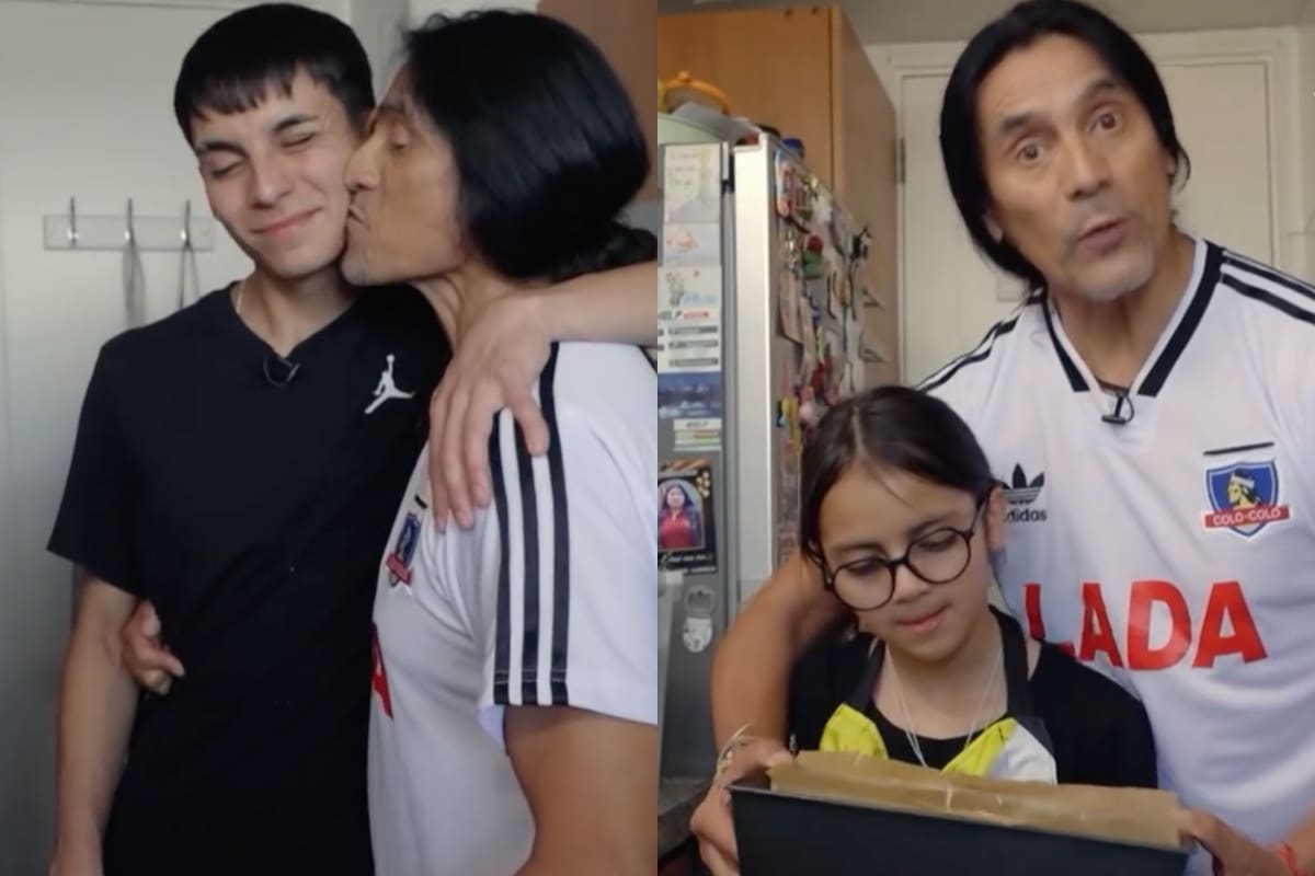 presentó a sus dos hijos menores.