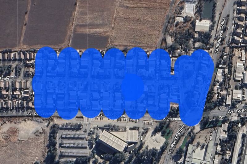 Sector afectado por el corte de luz.