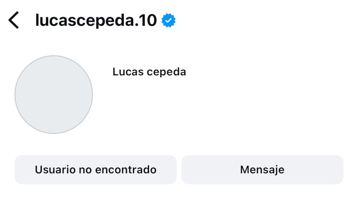 Lucas Cepeda cerró su Instagram.