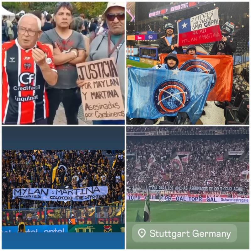 Hinchas de diferentes partes del mundo se sumaron a los homenajes hacia Mylan y Martina