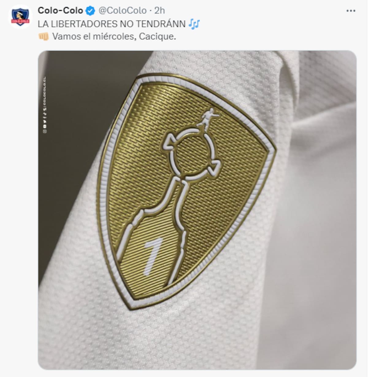 La publicación de Colo Colo a través de redes sociales