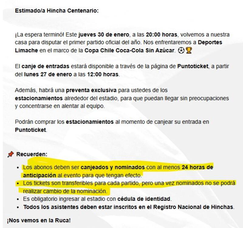 Los detalles del canje de abonos 2025.