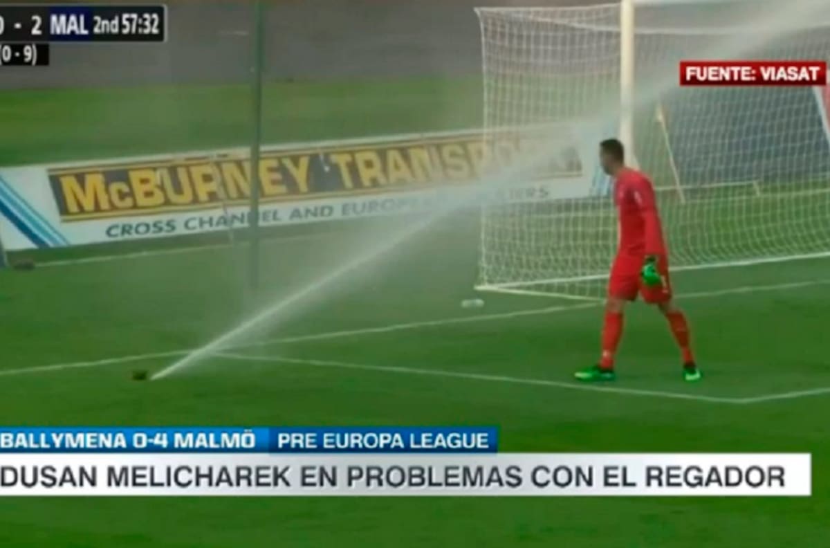 Arquero del Malmo sufrió terrible chascarro en medio de un partido por la pre Europa League