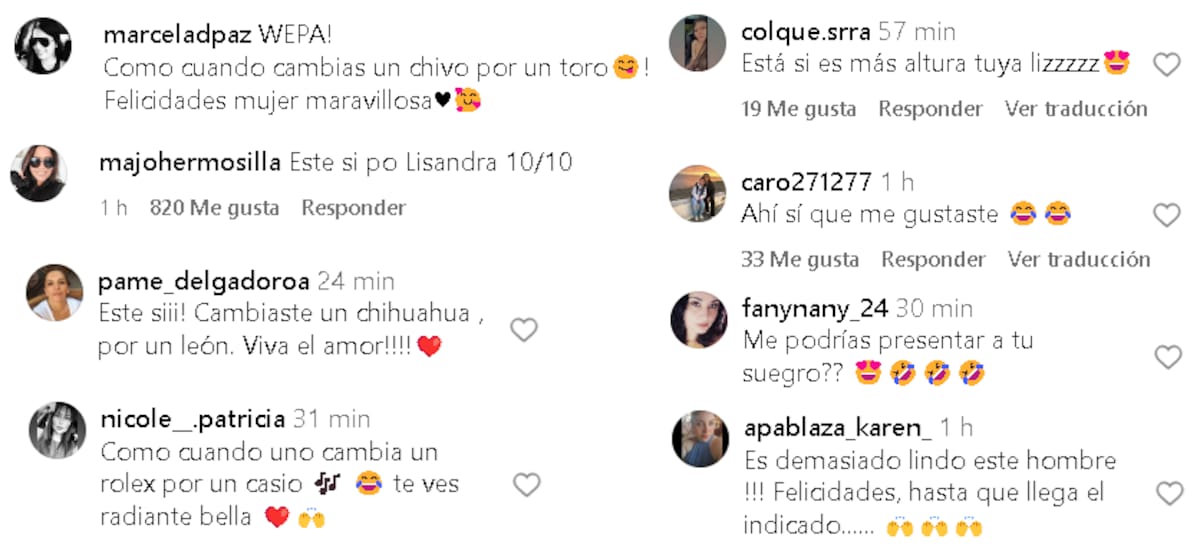 Comentarios en publicación de Lisandra Silva. Créditos: Instagram