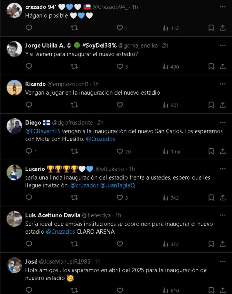 en la publicación del Bayern Múnich