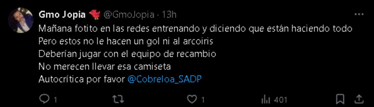 Comentarios de hinchas de Cobreloa tras la derrota ante Audax Italiano.