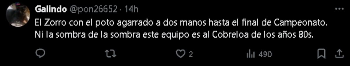 Comentarios de hinchas de Cobreloa tras la derrota ante Audax Italiano.