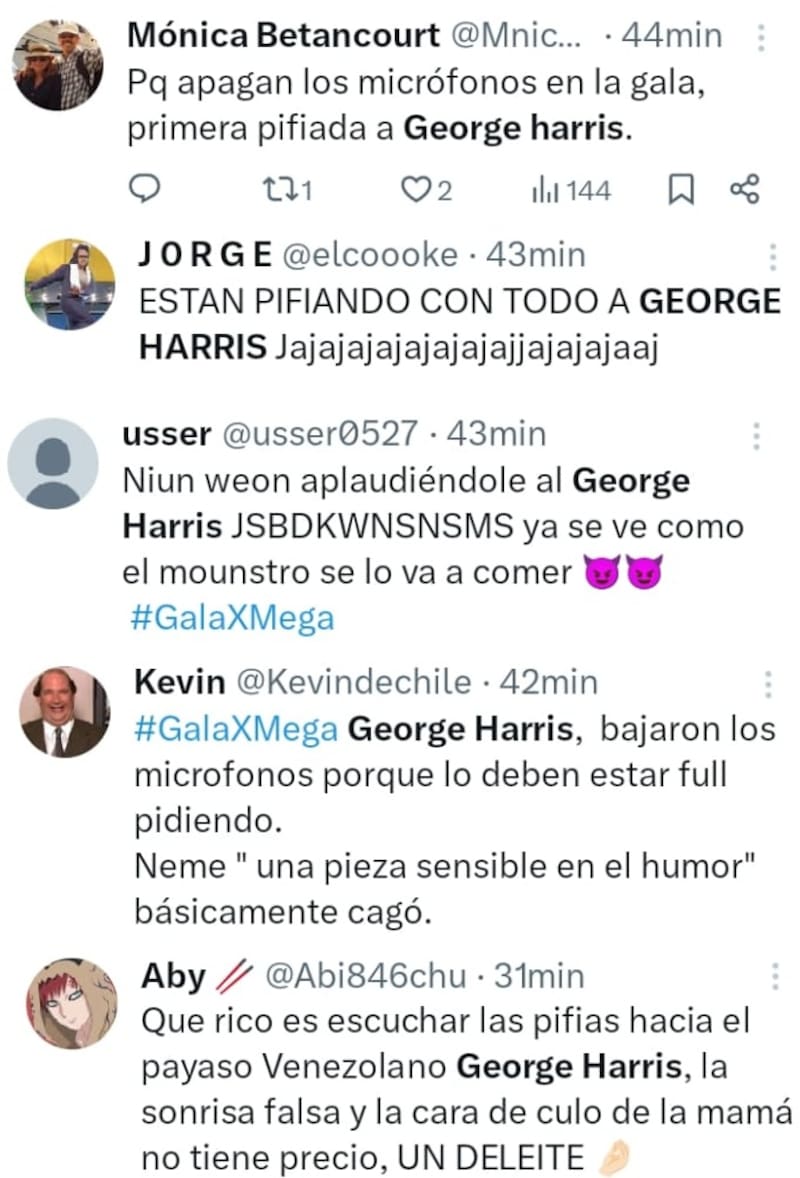 George Harris recibió pifias en su paso por la alfombra roja. Créditos: Instagram