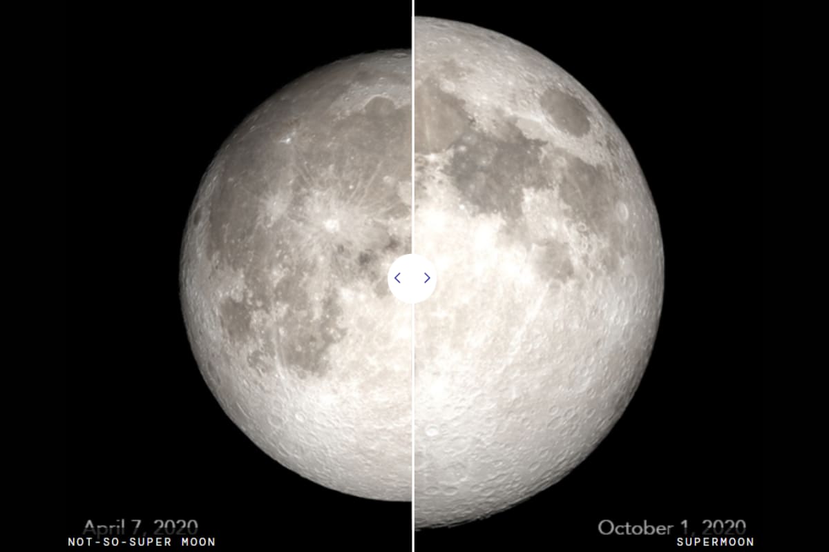 Esta noche, se podrá avistar el satélite desde su punto más cercano a la Tierra, 14% más grande de lo normal. Créditos: NASA.