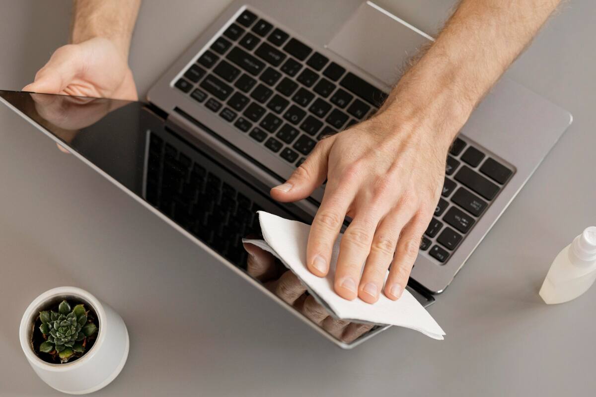 Evita dejar rayas en tu laptop al limpiarlo.