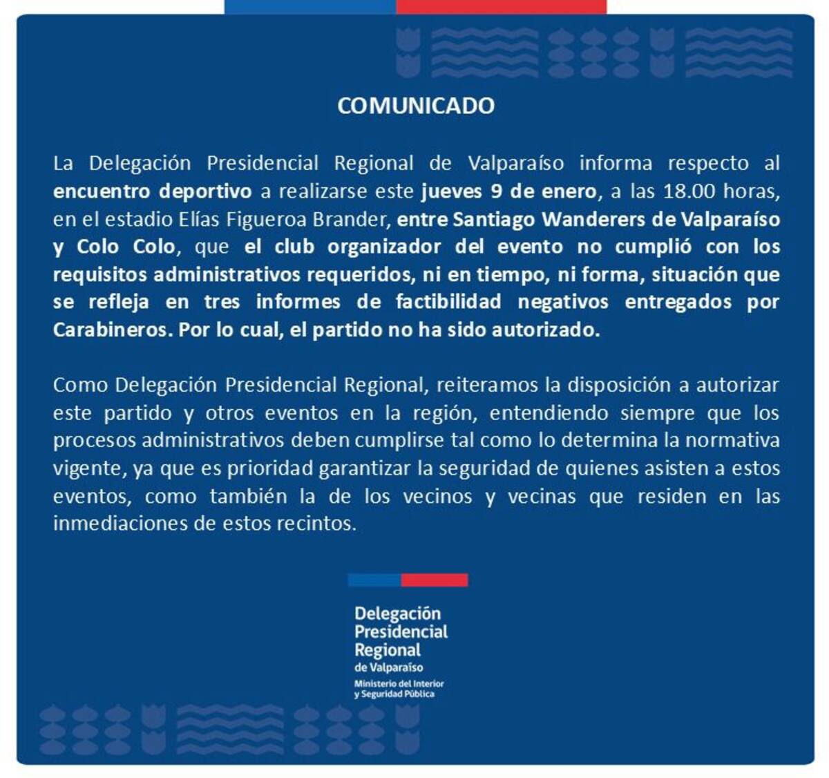 Delegación Presidencial de Valparaíso.