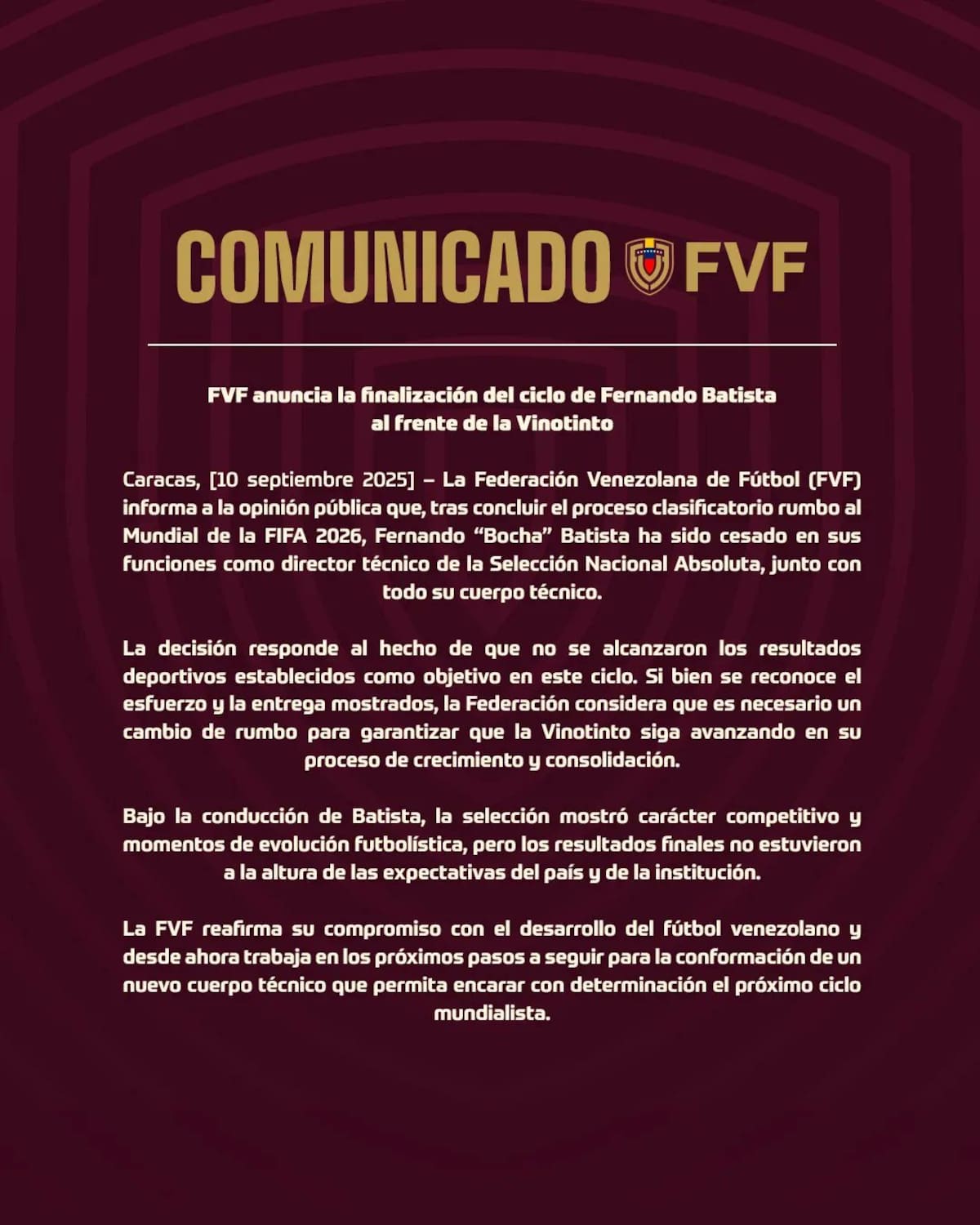 de la Federación Venezolana de Fútbol