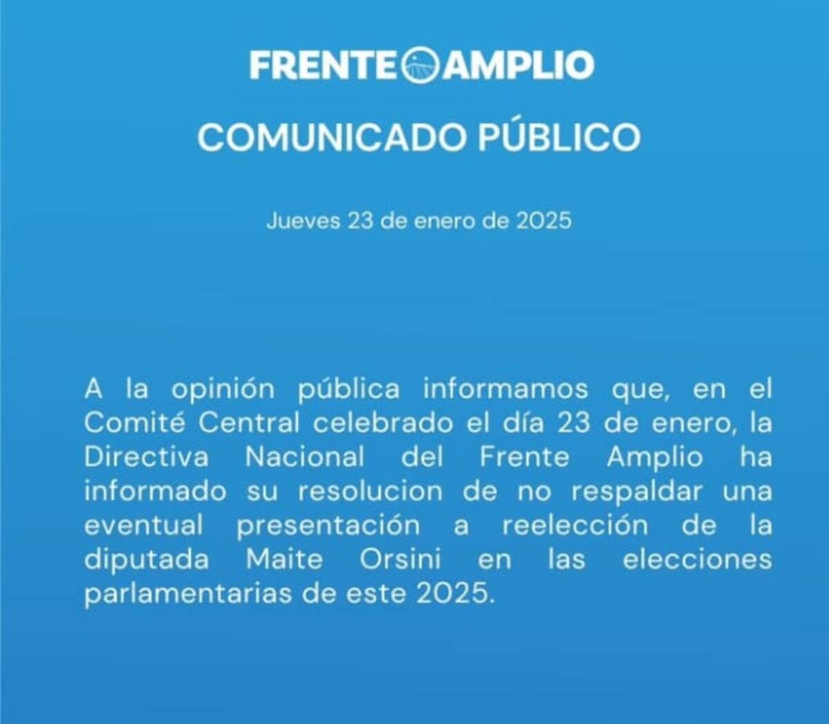 El partido no apoyará a Maite Orsini en su reelección como diputada. Créditos: Instagram